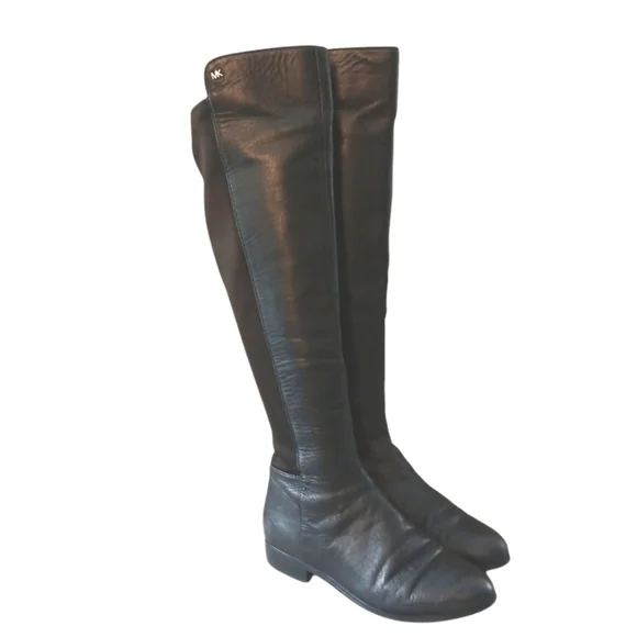 Michael Kors Bromley Black Riding Boots Women’s Knee High Leather Boots … - Picture 11 of 11